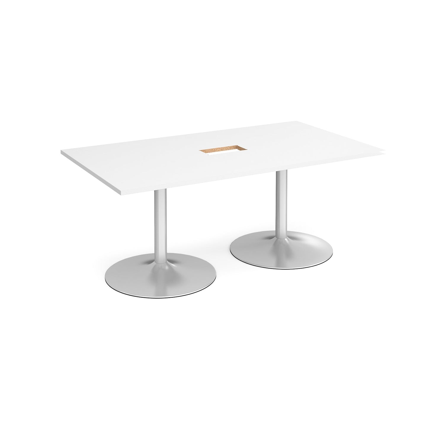 Trumpet base rectangular power ready boardroom table