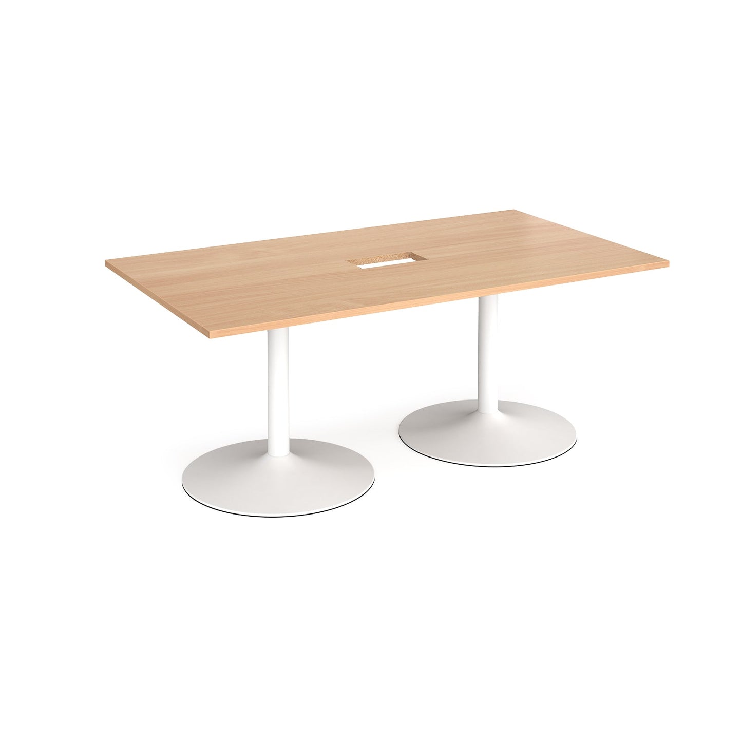 Trumpet base rectangular power ready boardroom table