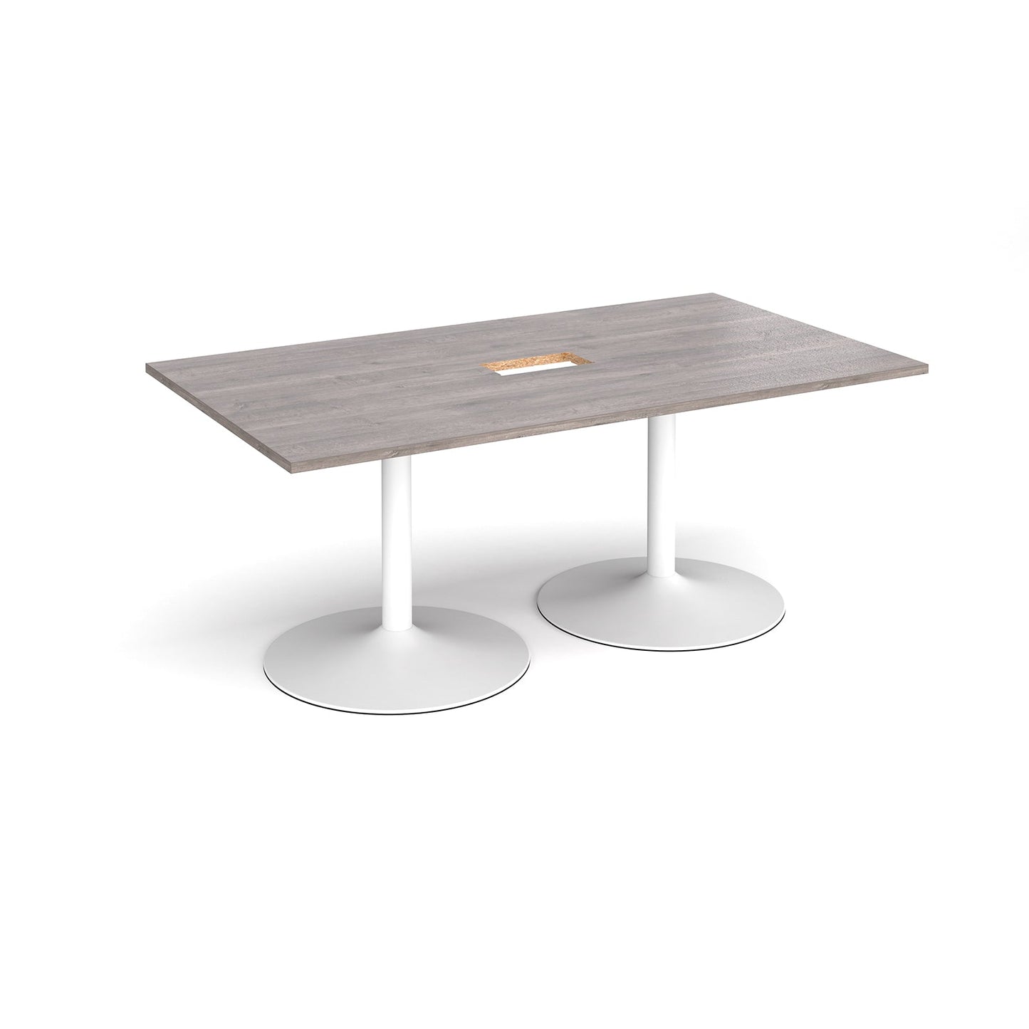 Trumpet base rectangular power ready boardroom table