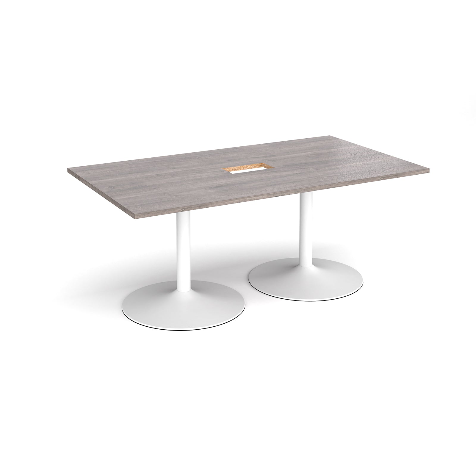 Trumpet base rectangular power ready boardroom table