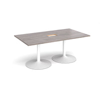 Trumpet base rectangular power ready boardroom table