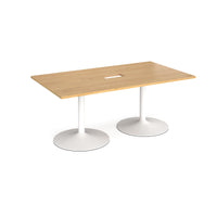Trumpet base rectangular power ready boardroom table