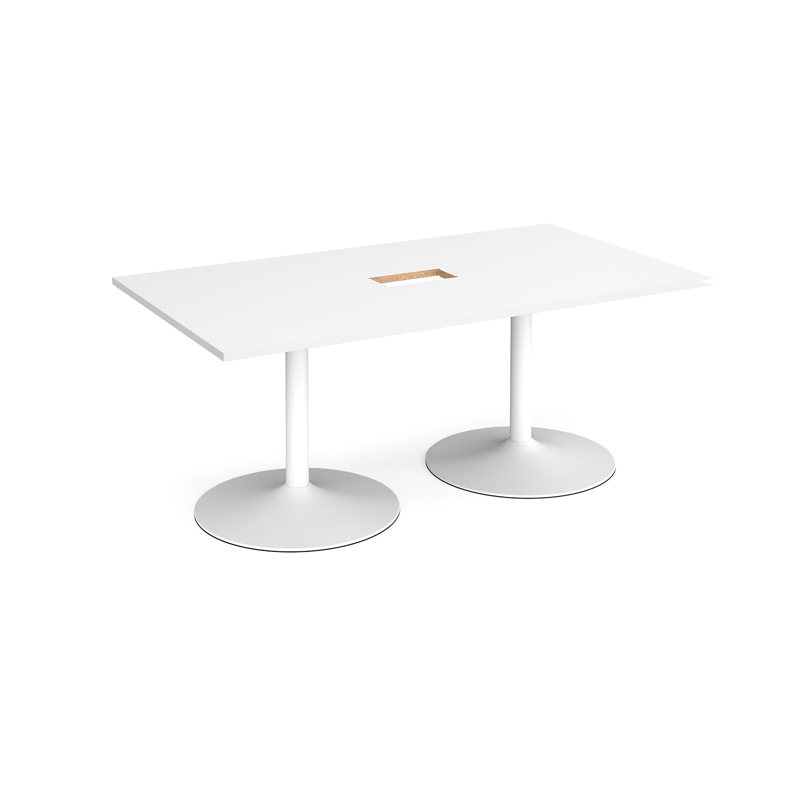 Trumpet base rectangular power ready boardroom table