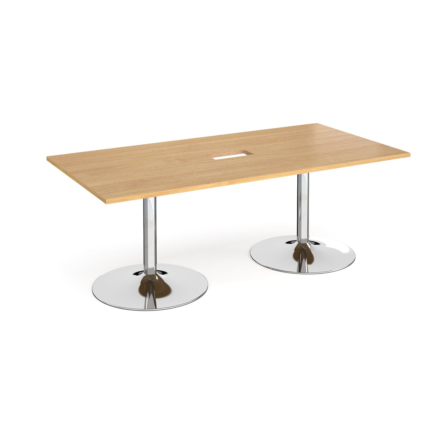 Trumpet base rectangular power ready boardroom table