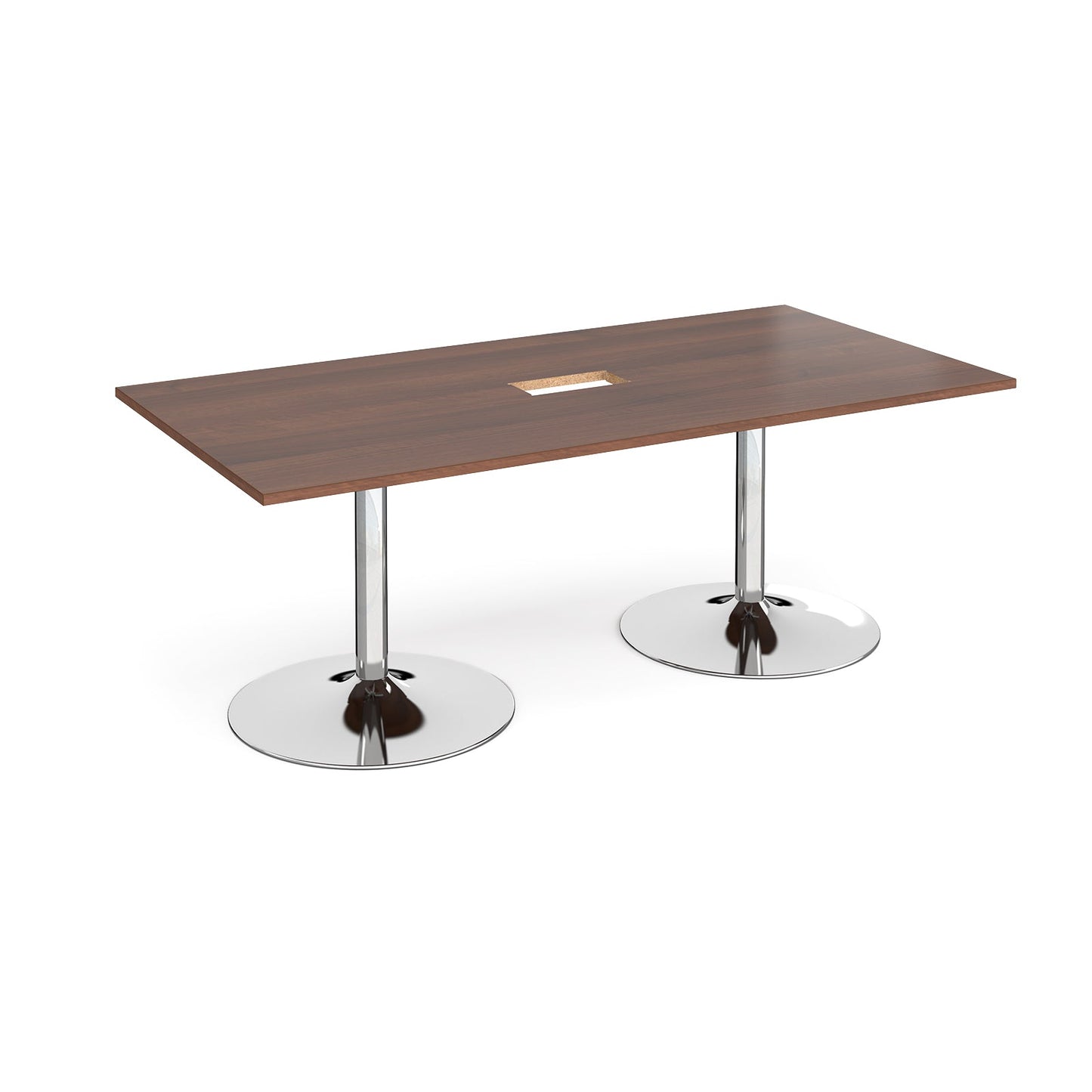 Trumpet base rectangular power ready boardroom table