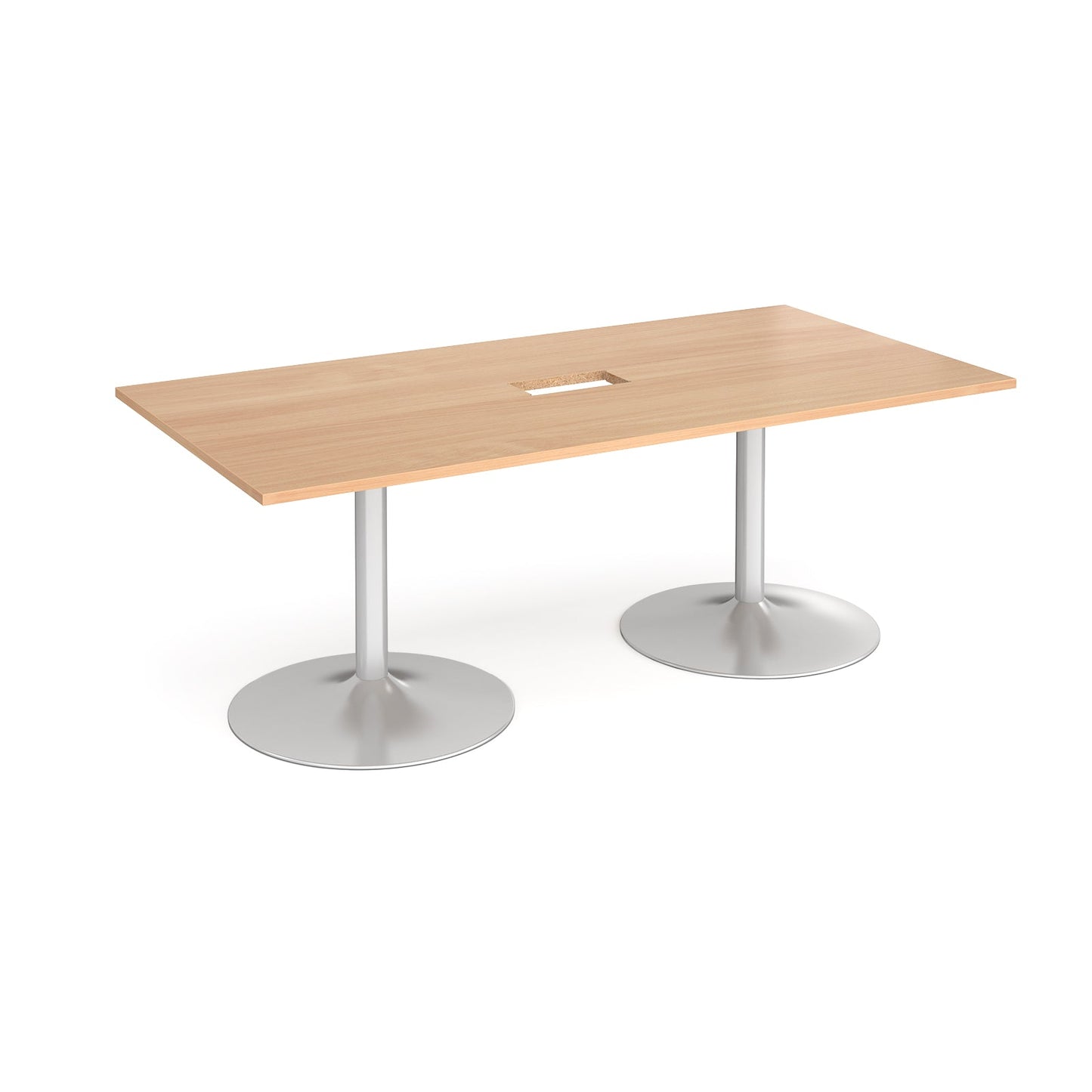 Trumpet base rectangular power ready boardroom table