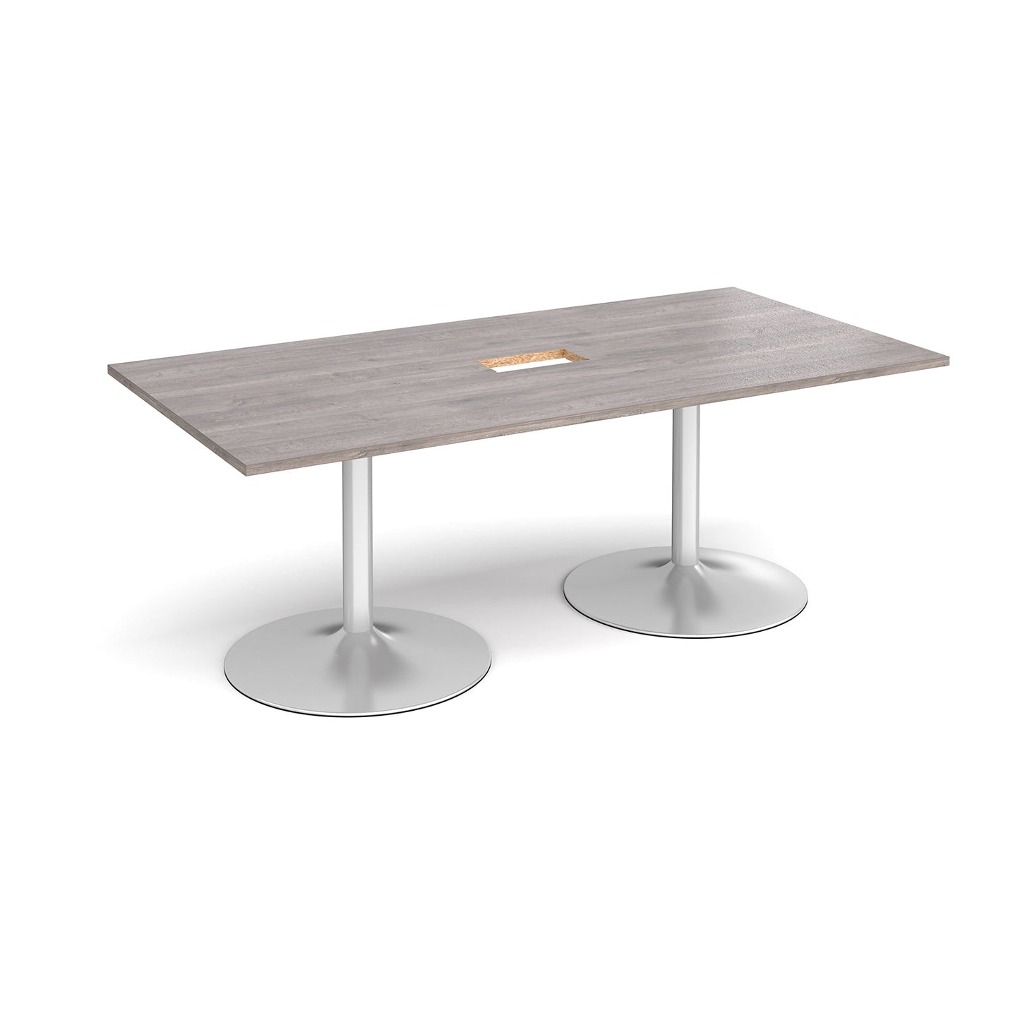 Trumpet base rectangular power ready boardroom table