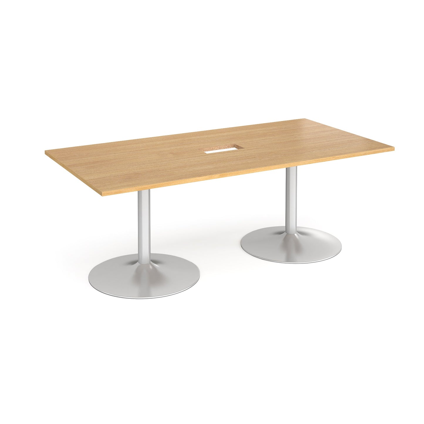 Trumpet base rectangular power ready boardroom table