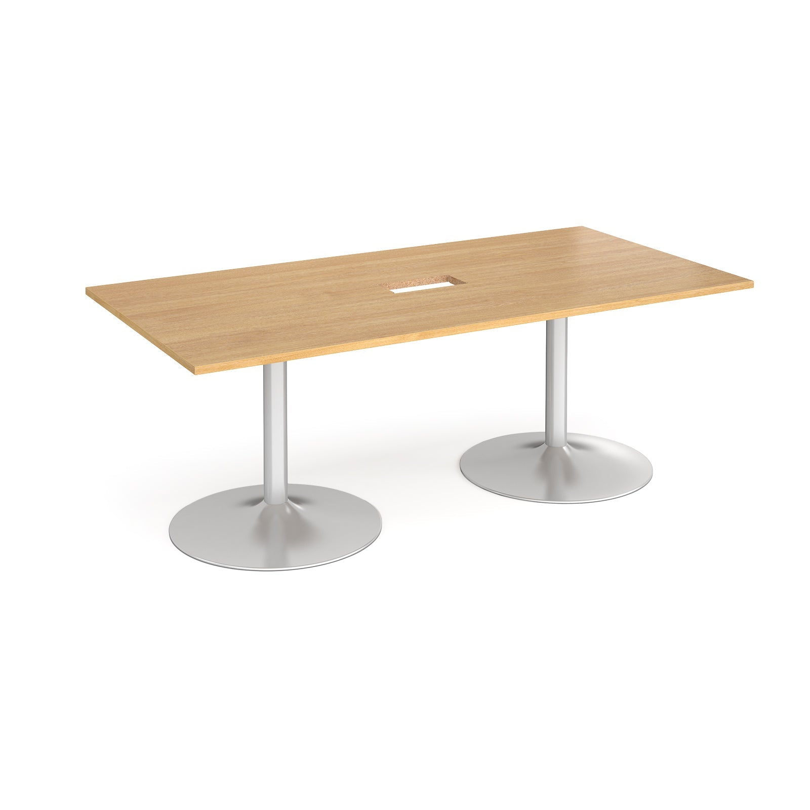 Trumpet base rectangular power ready boardroom table