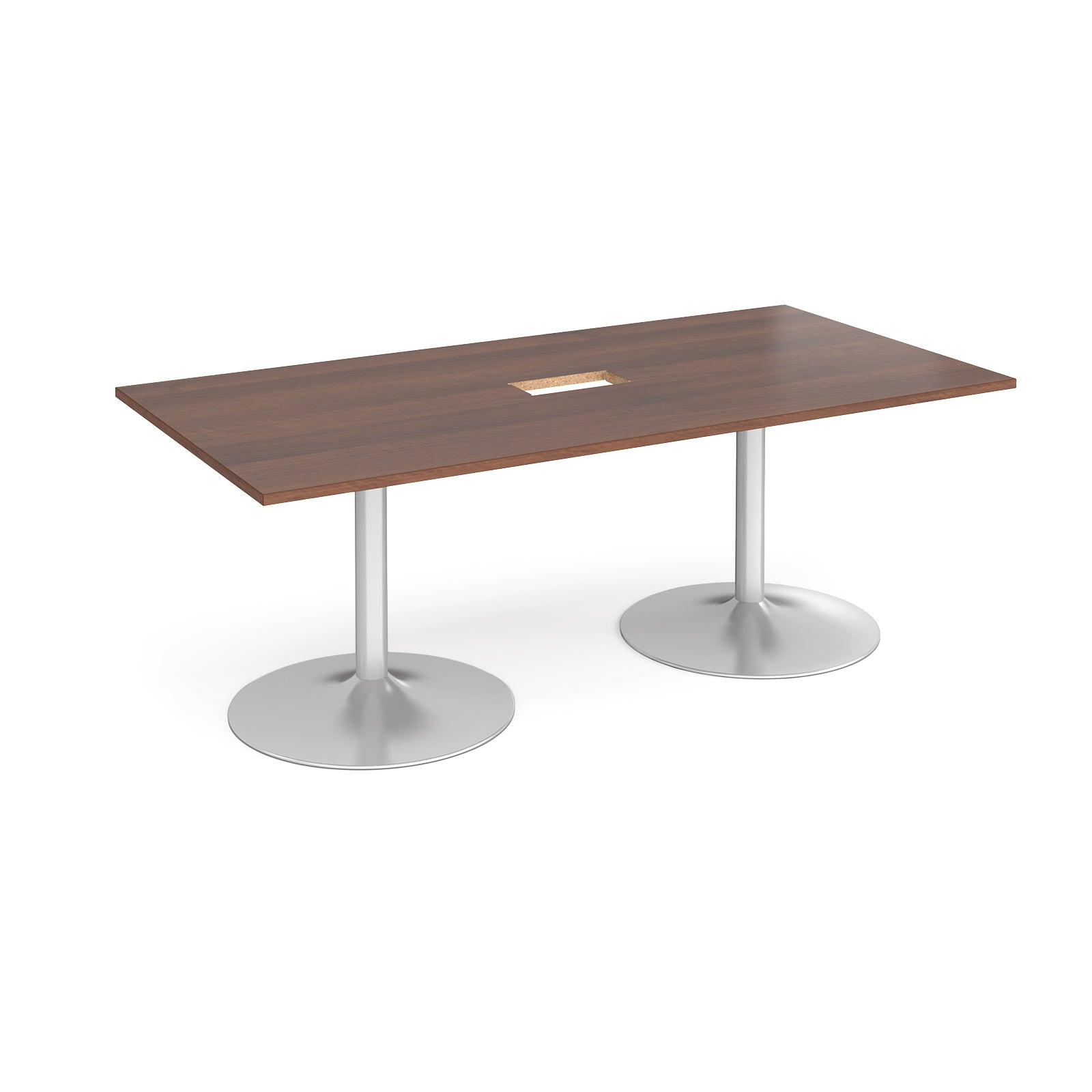 Trumpet base rectangular power ready boardroom table