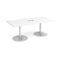 Trumpet base rectangular power ready boardroom table
