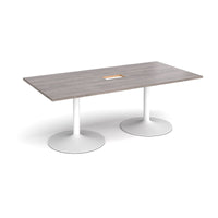 Trumpet base rectangular power ready boardroom table