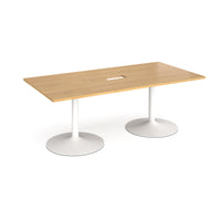 Trumpet base rectangular power ready boardroom table