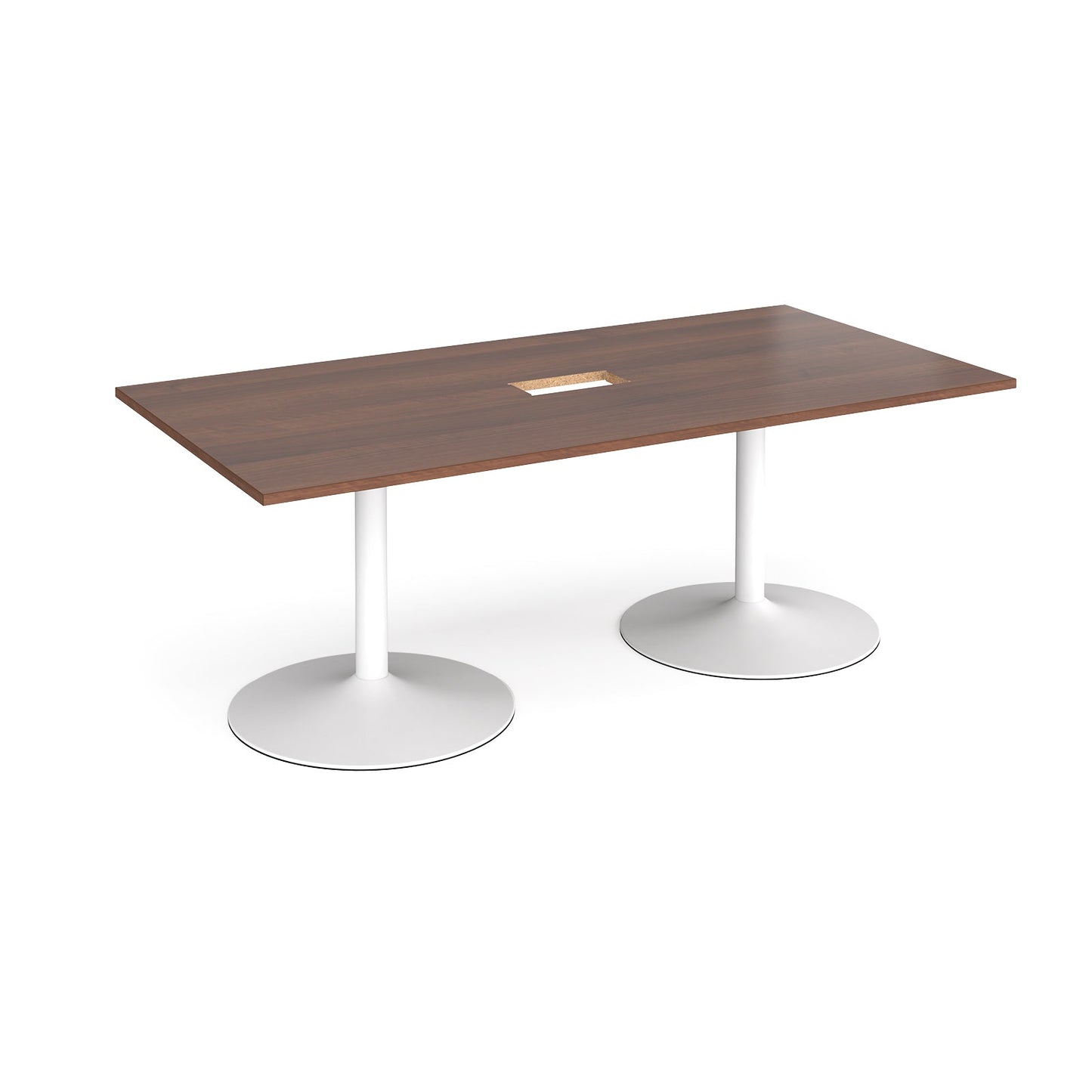 Trumpet base rectangular power ready boardroom table