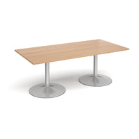 Trumpet base rectangular boardroom table