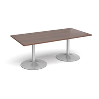 Trumpet base rectangular boardroom table