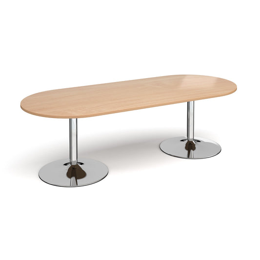 Trumpet base radial end boardroom table