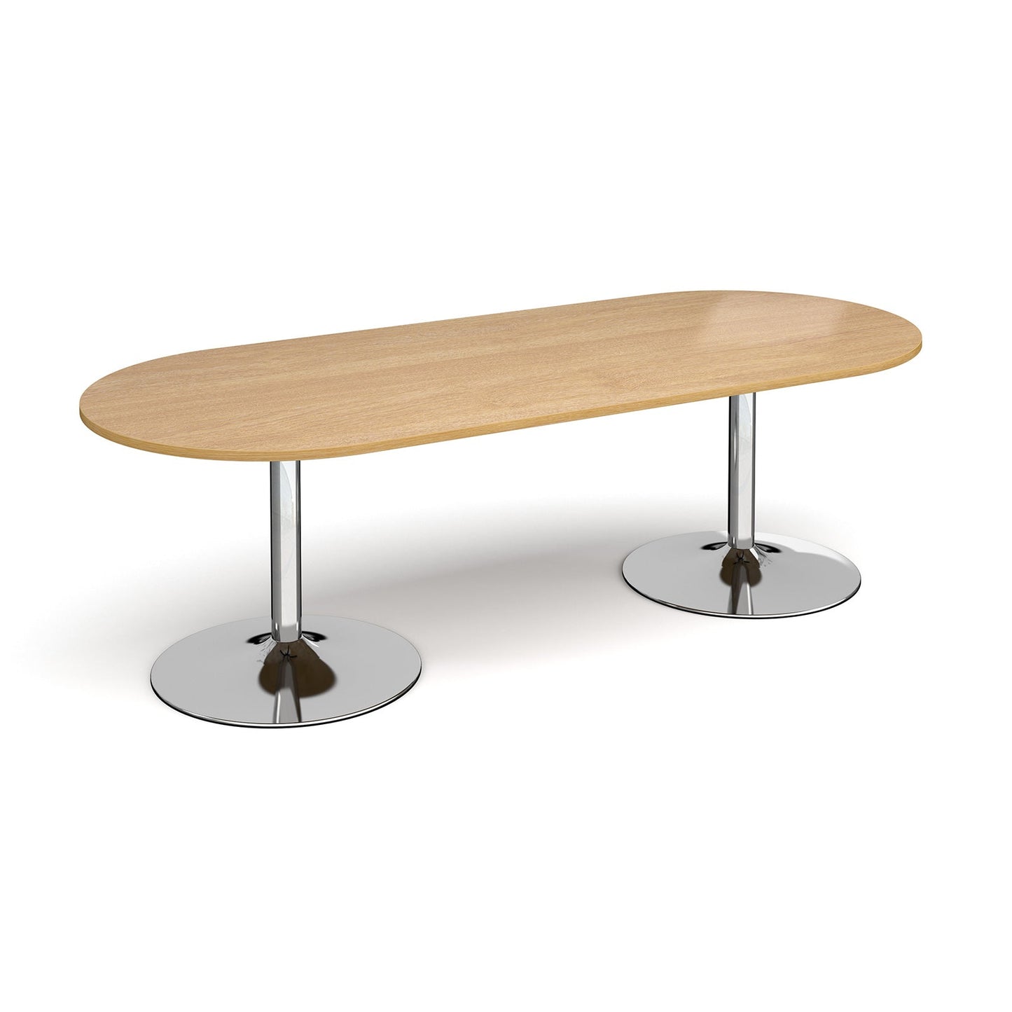 Trumpet base radial end boardroom table