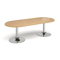 Trumpet base radial end boardroom table