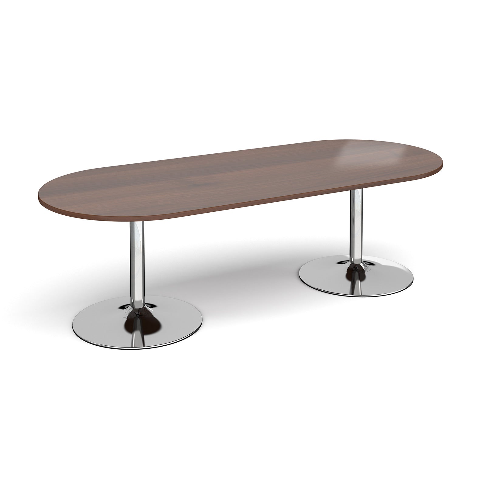 Trumpet base radial end boardroom table