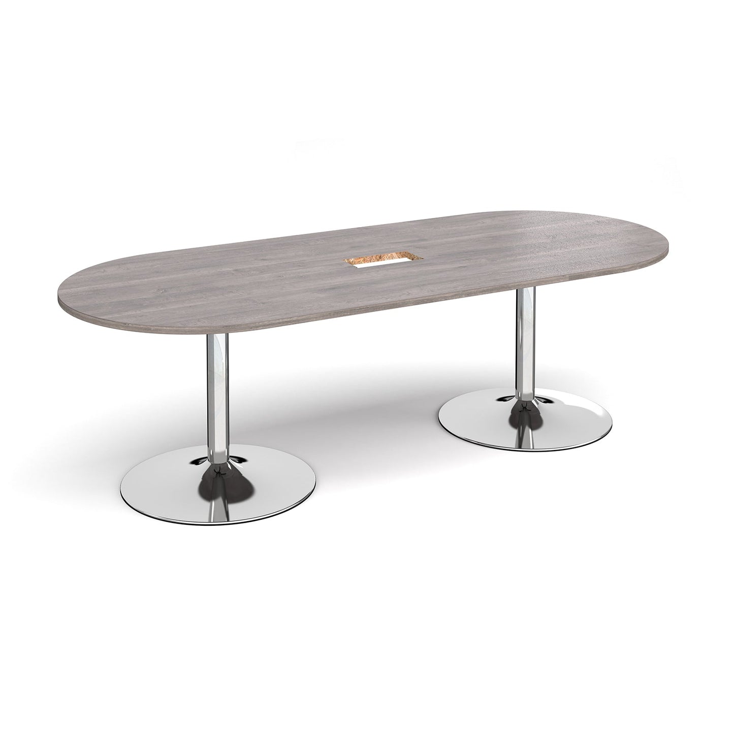 Trumpet base radial end power ready boardroom table
