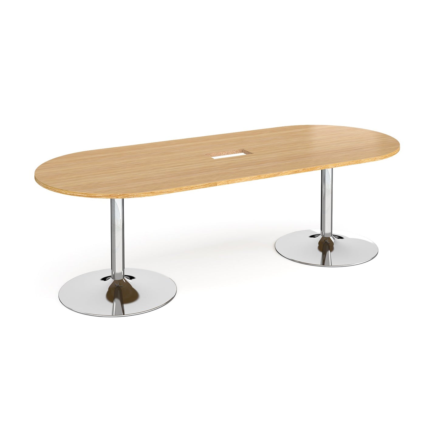 Trumpet base radial end power ready boardroom table
