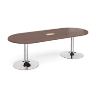 Trumpet base radial end power ready boardroom table