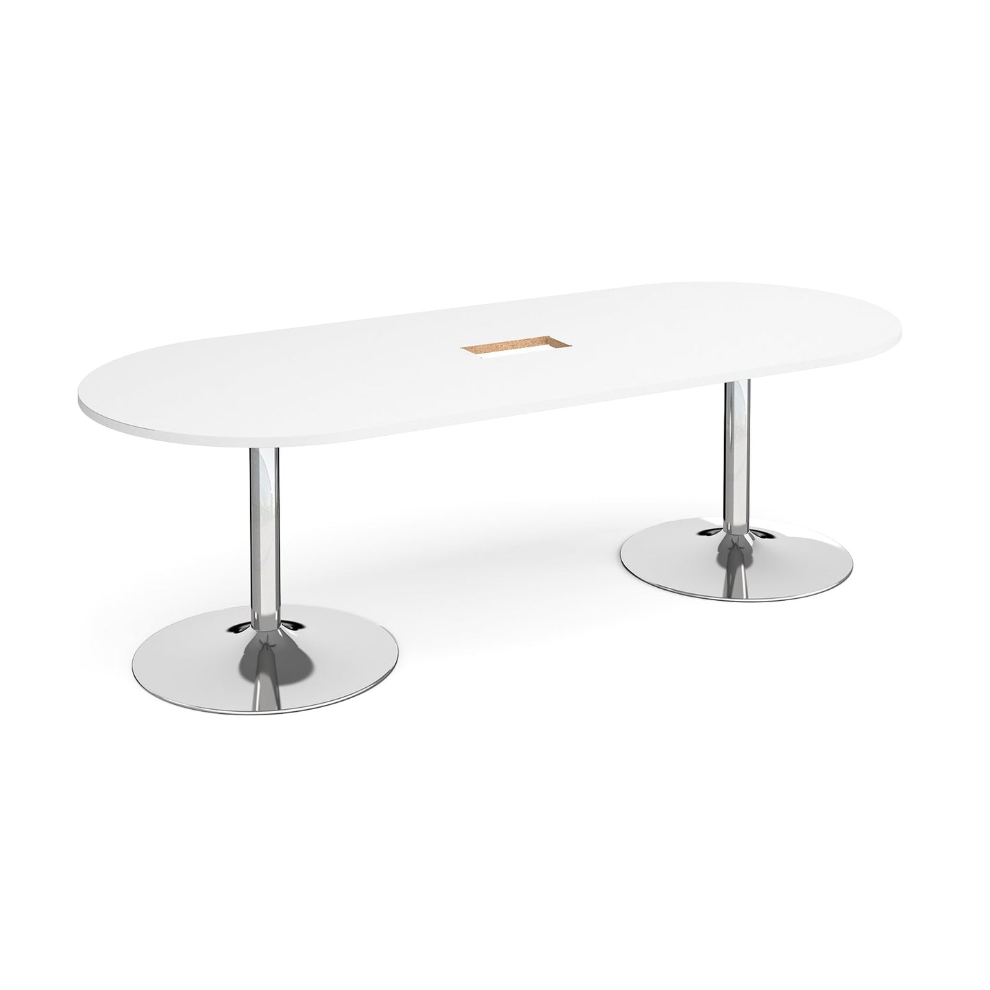 Trumpet base radial end power ready boardroom table