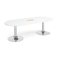 Trumpet base radial end power ready boardroom table