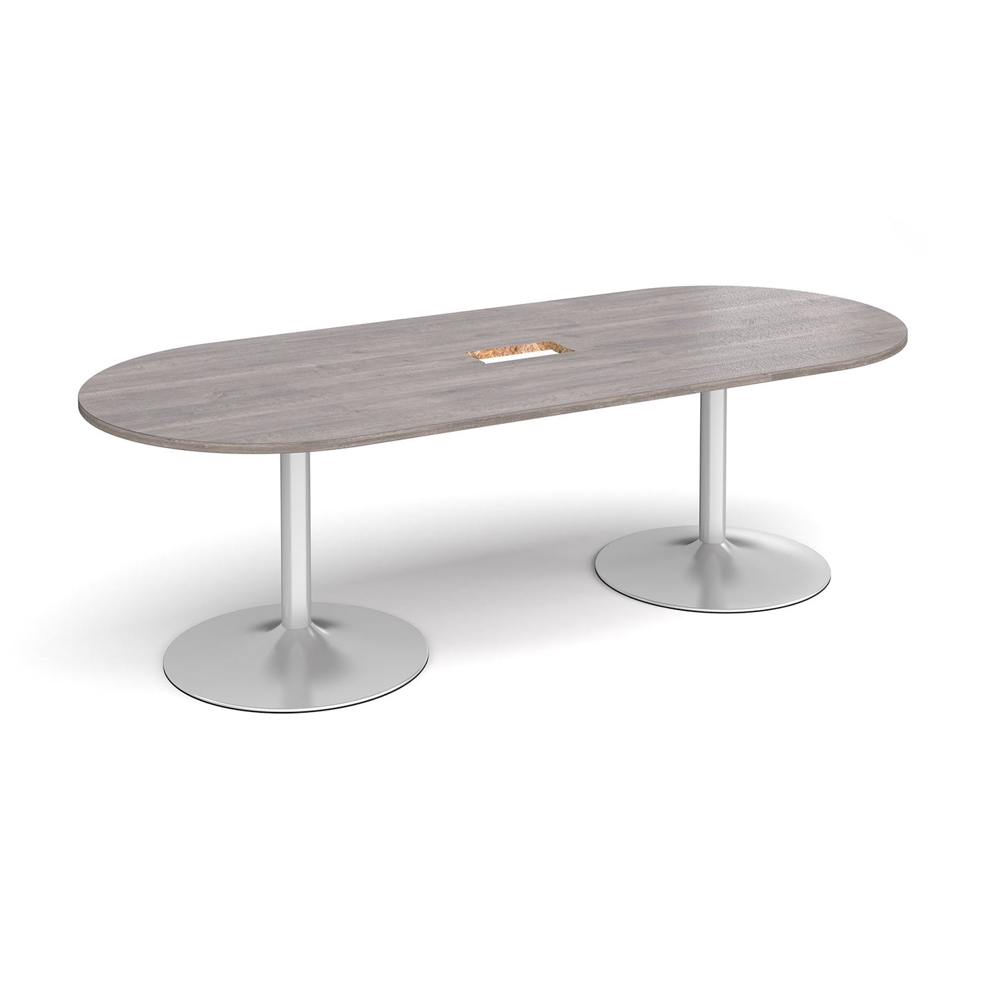 Trumpet base radial end power ready boardroom table