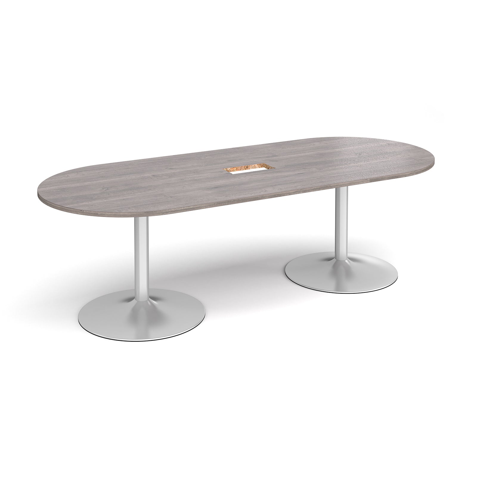 Trumpet base radial end power ready boardroom table