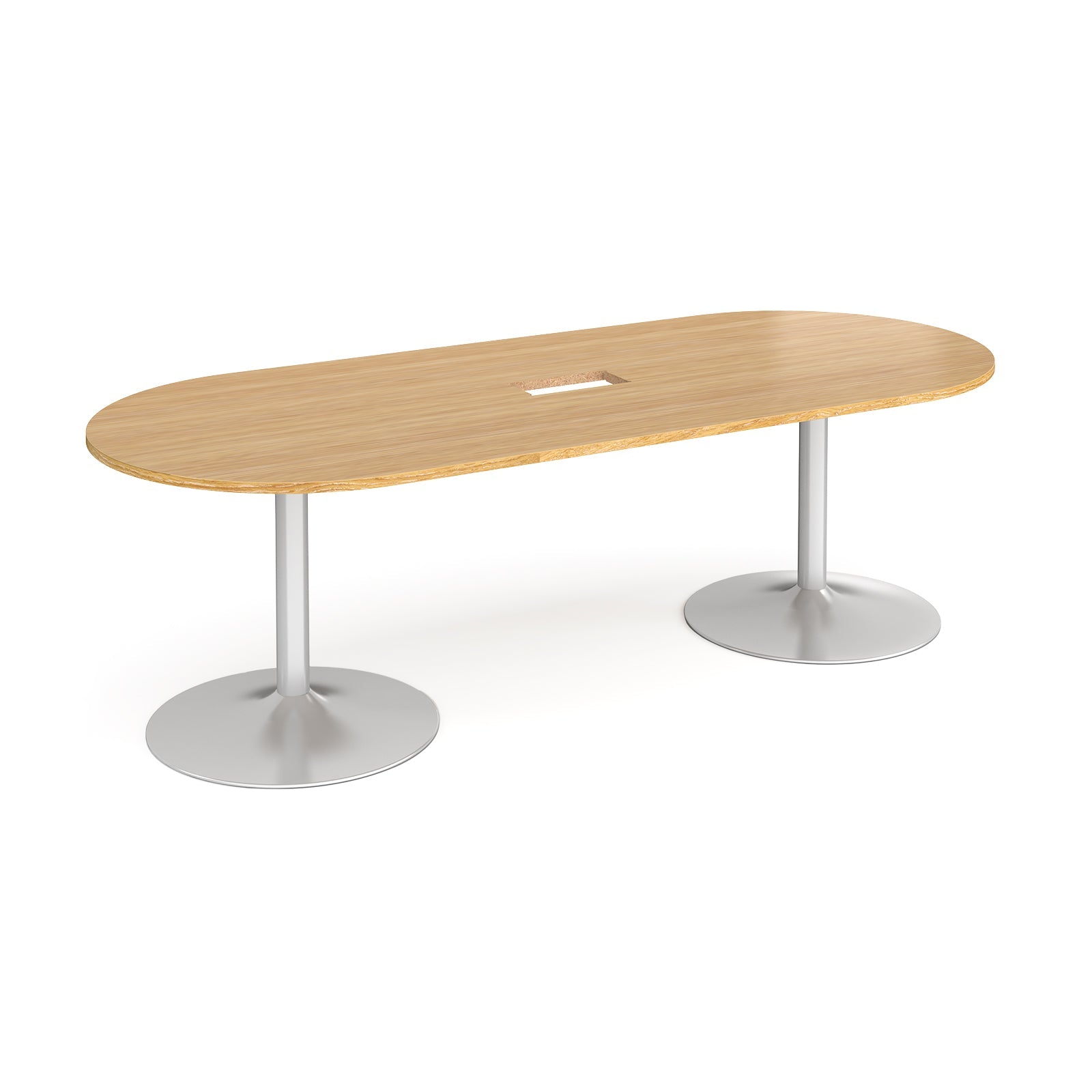 Trumpet base radial end power ready boardroom table