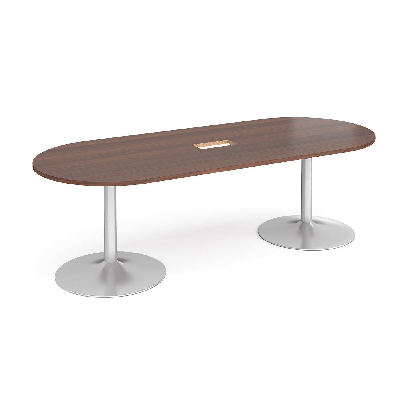 Trumpet base radial end power ready boardroom table