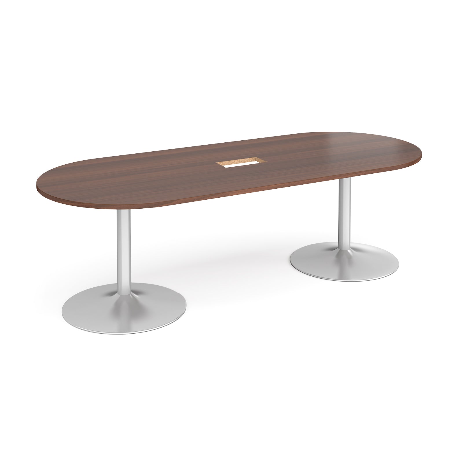 Trumpet base radial end power ready boardroom table