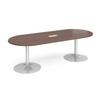 Trumpet base radial end power ready boardroom table