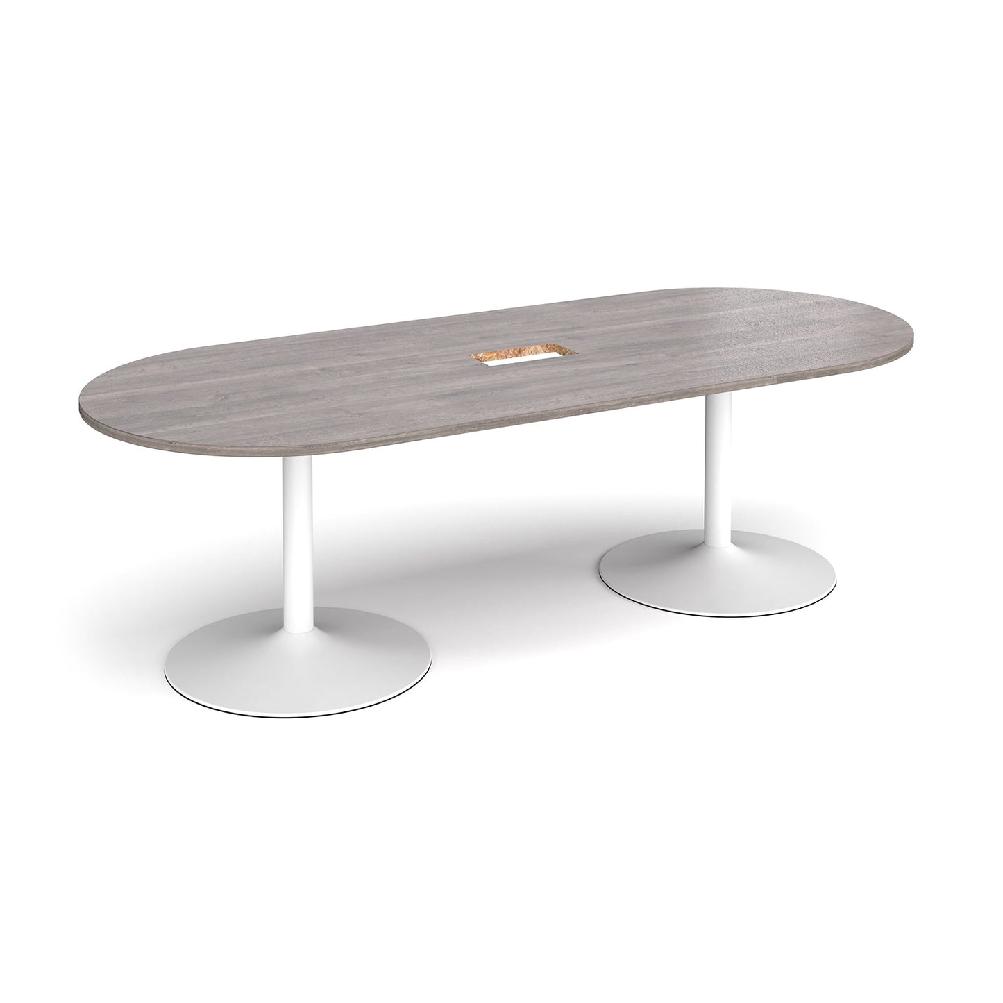 Trumpet base radial end power ready boardroom table
