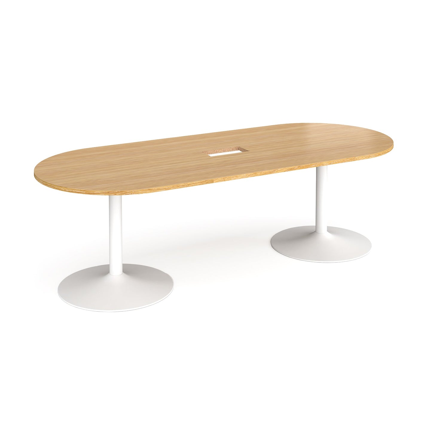 Trumpet base radial end power ready boardroom table