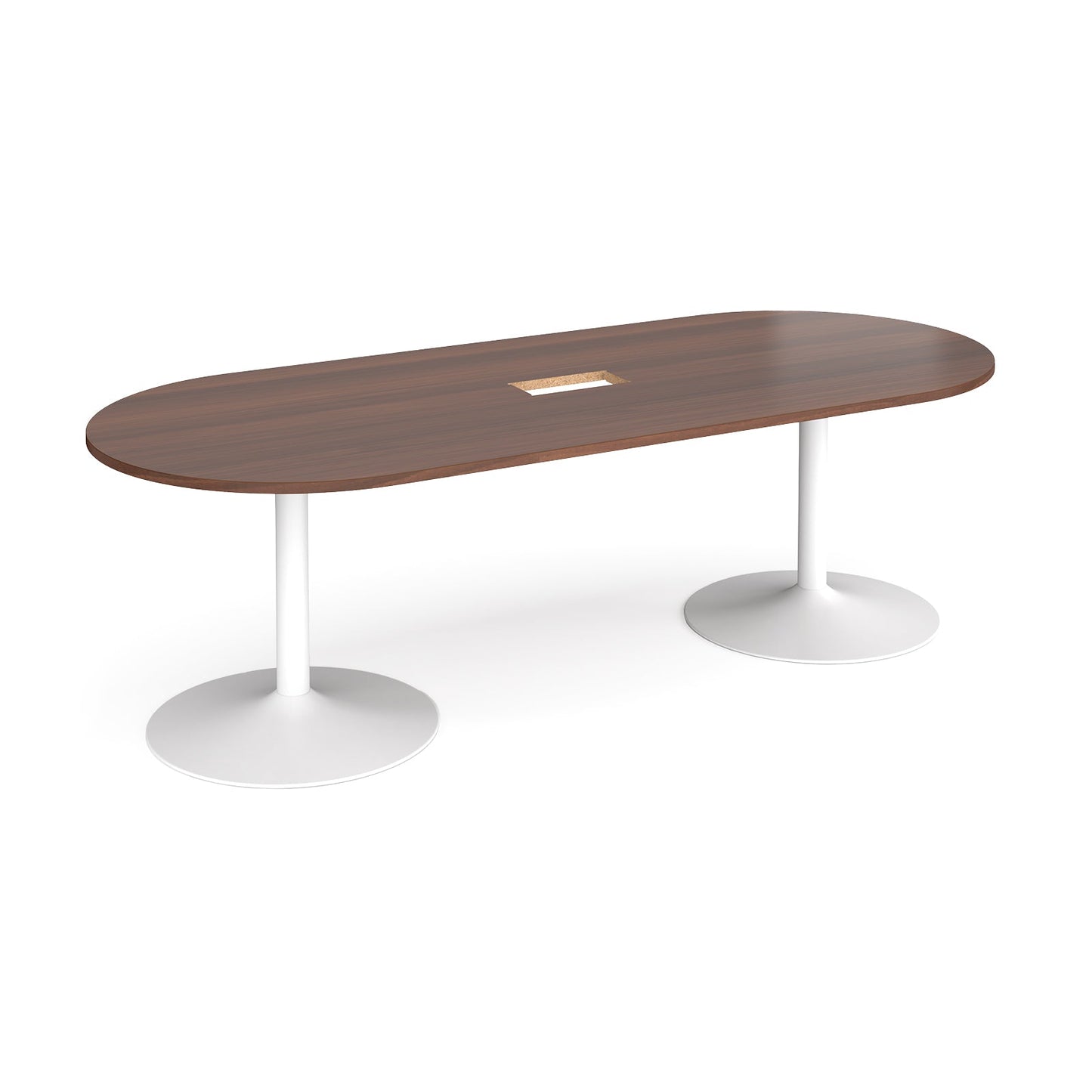 Trumpet base radial end power ready boardroom table