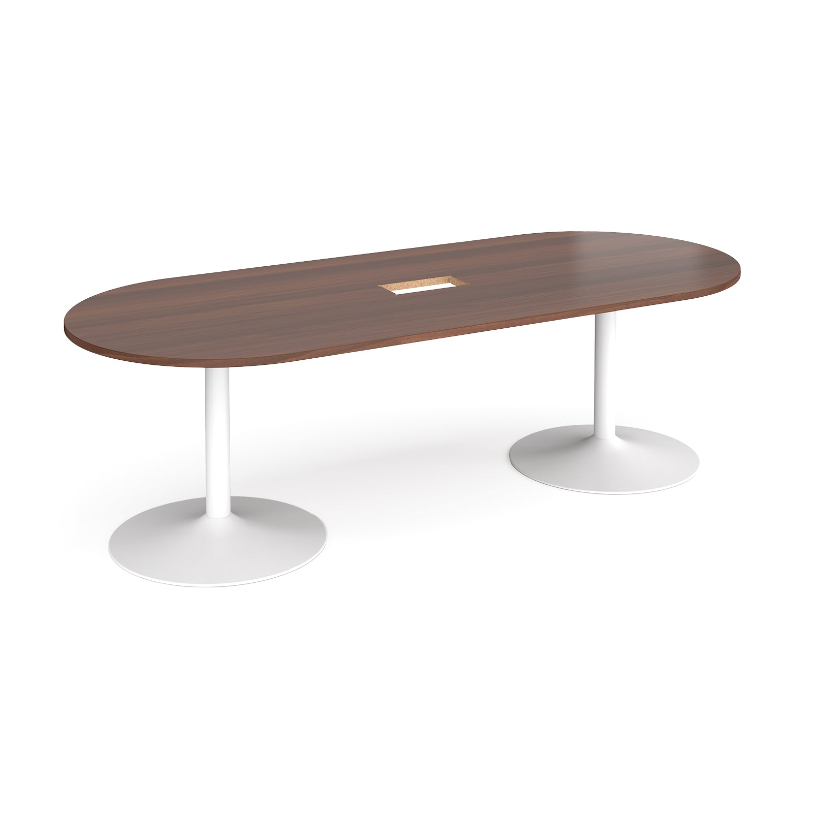 Trumpet base radial end power ready boardroom table