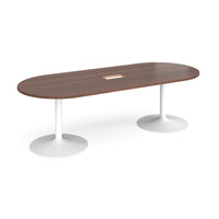 Trumpet base radial end power ready boardroom table