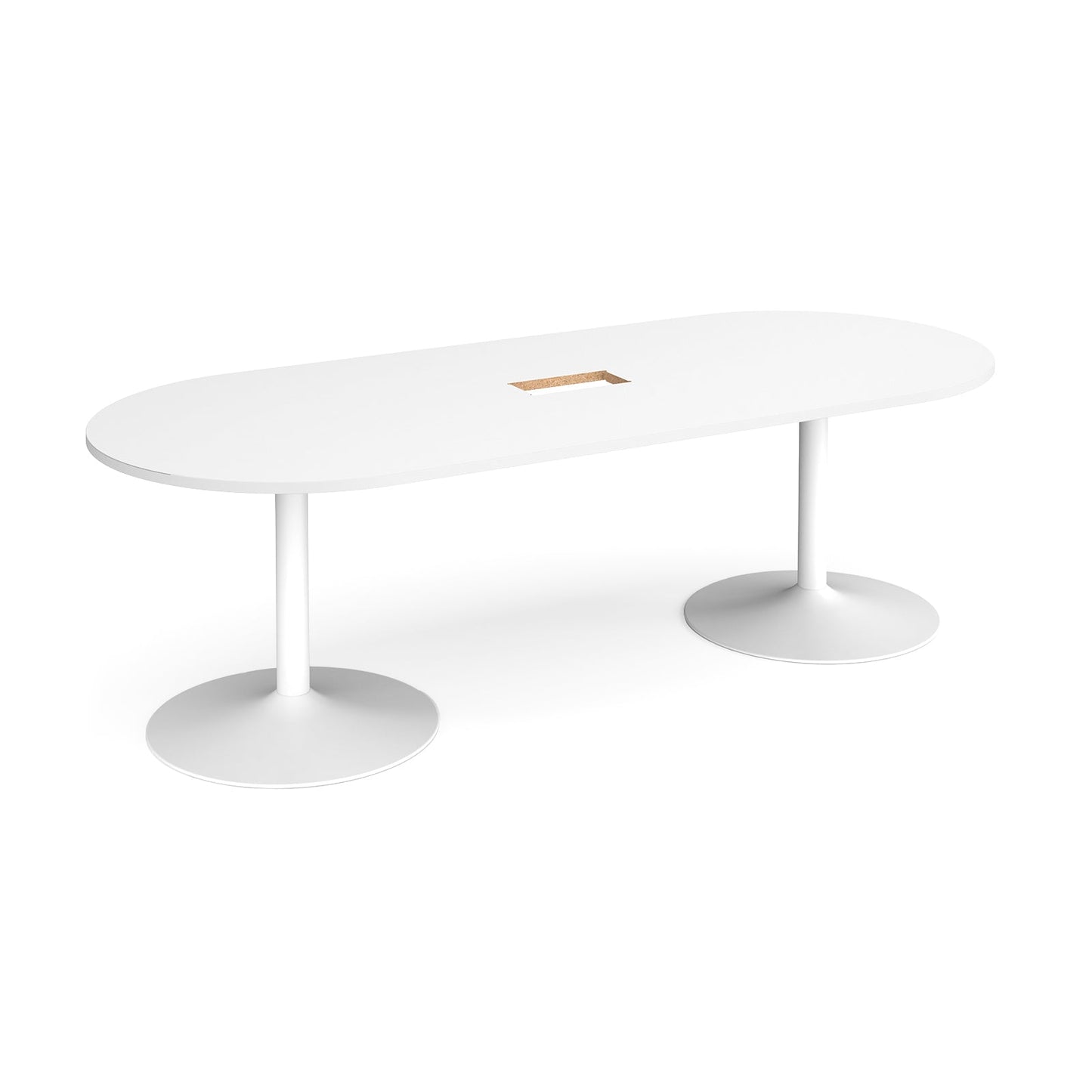 Trumpet base radial end power ready boardroom table