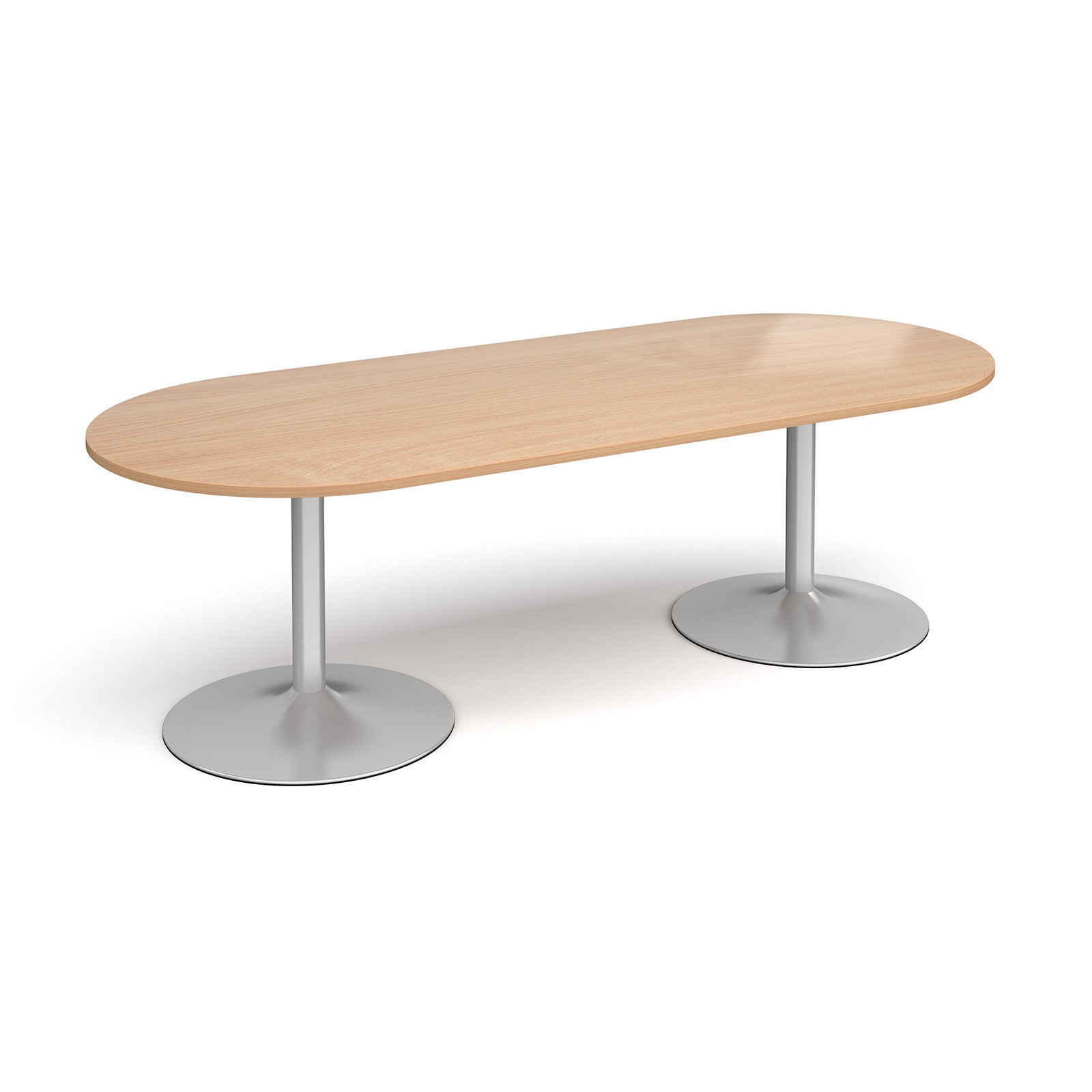 Trumpet base radial end boardroom table