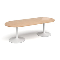 Trumpet base radial end boardroom table