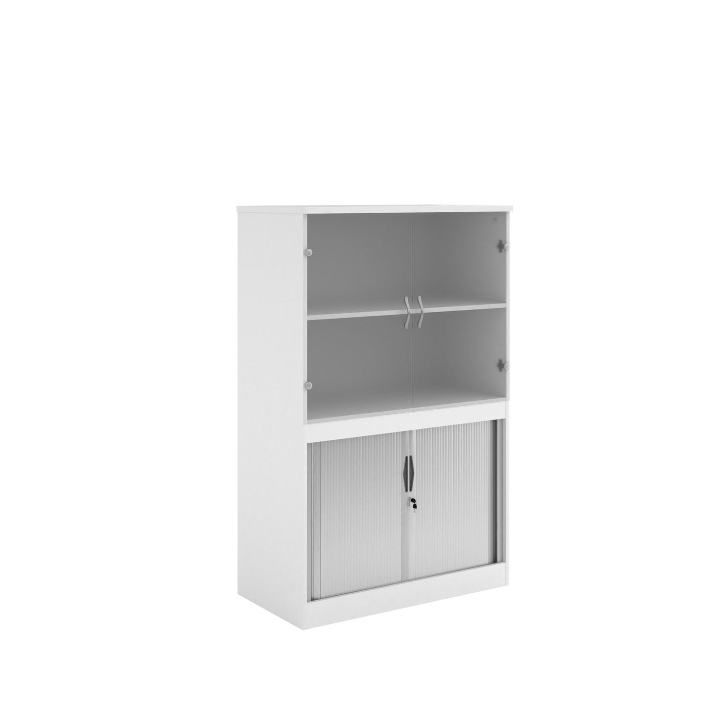 Systems combi unit with tambour and glass doors