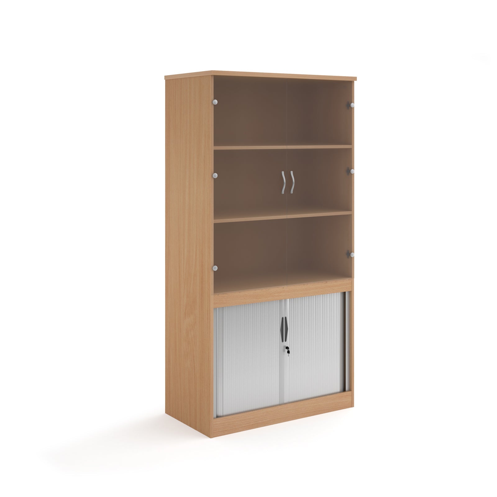 Systems combi unit with tambour and glass doors