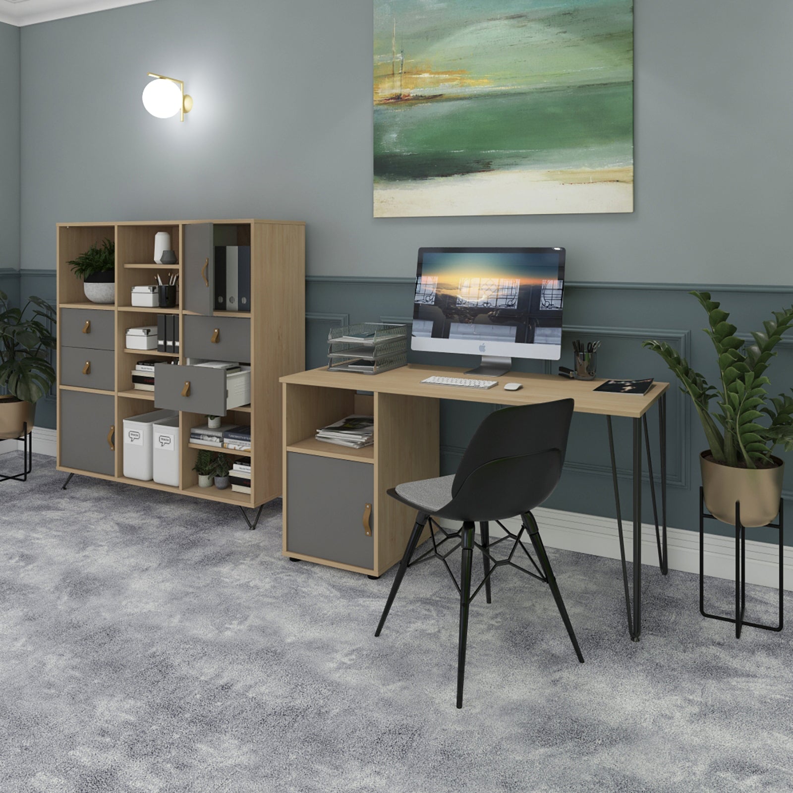 Tikal desk, ped with door