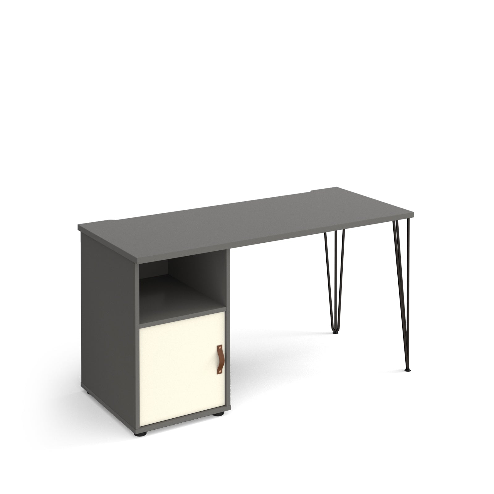 Tikal Hairpin 600Mm Deep Desk With Support Pedestal and Cupboard Door