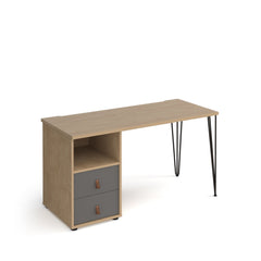 Tikal Hairpin 600Mm Deep Desk With Support Pedestal and Drawers