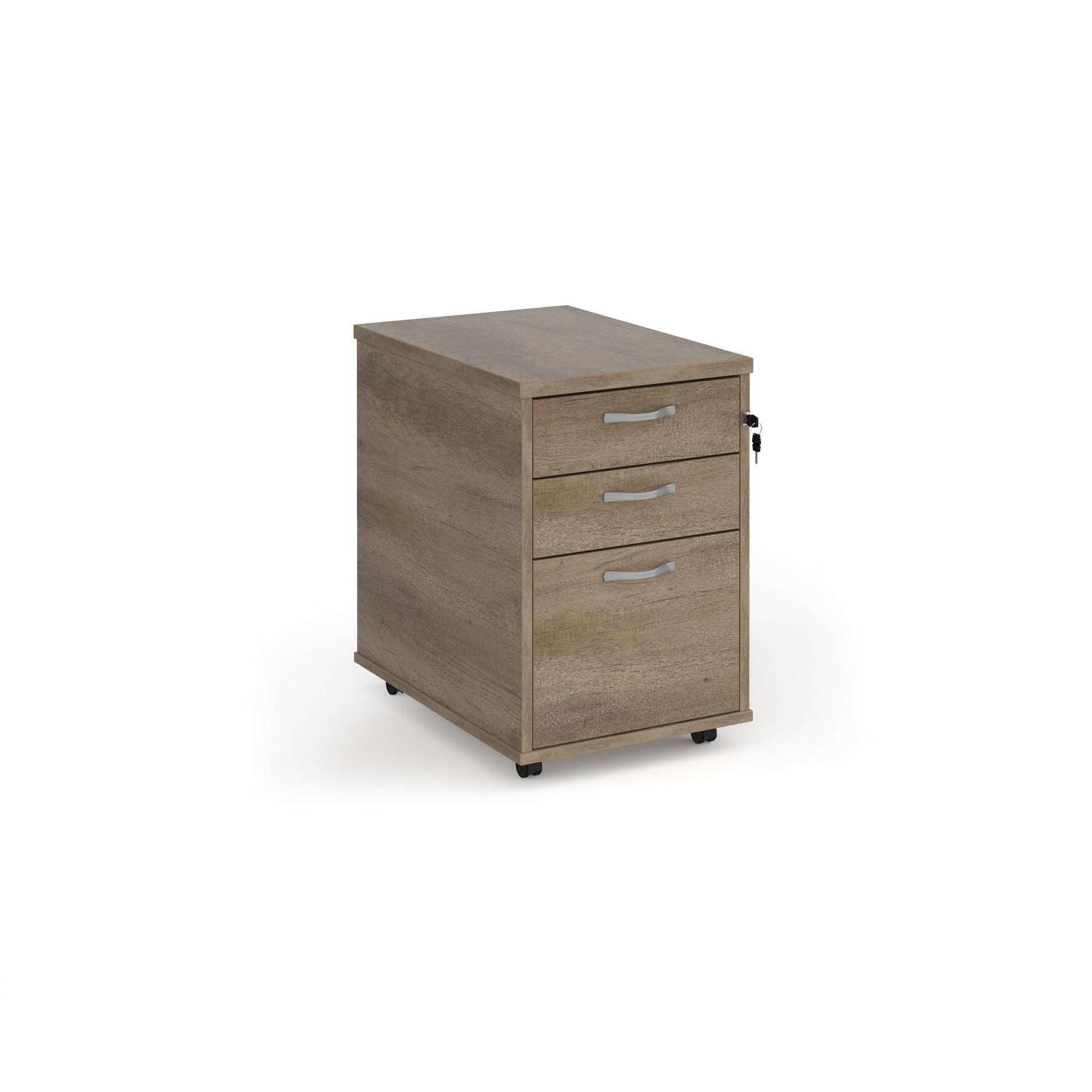 Tall mobile pedestal with silver handles