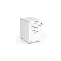 Tall mobile pedestal with silver handles